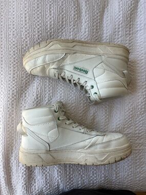 Reebok Off-White High-Top Leather Sneakers